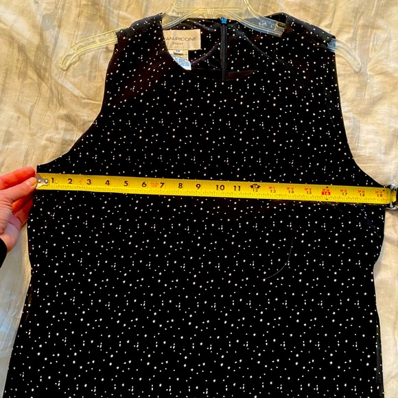 EVAN PICONE Sleeveless dress black w/ white stars EUC Size 14. Wedding wearable - Picture 7 of 8